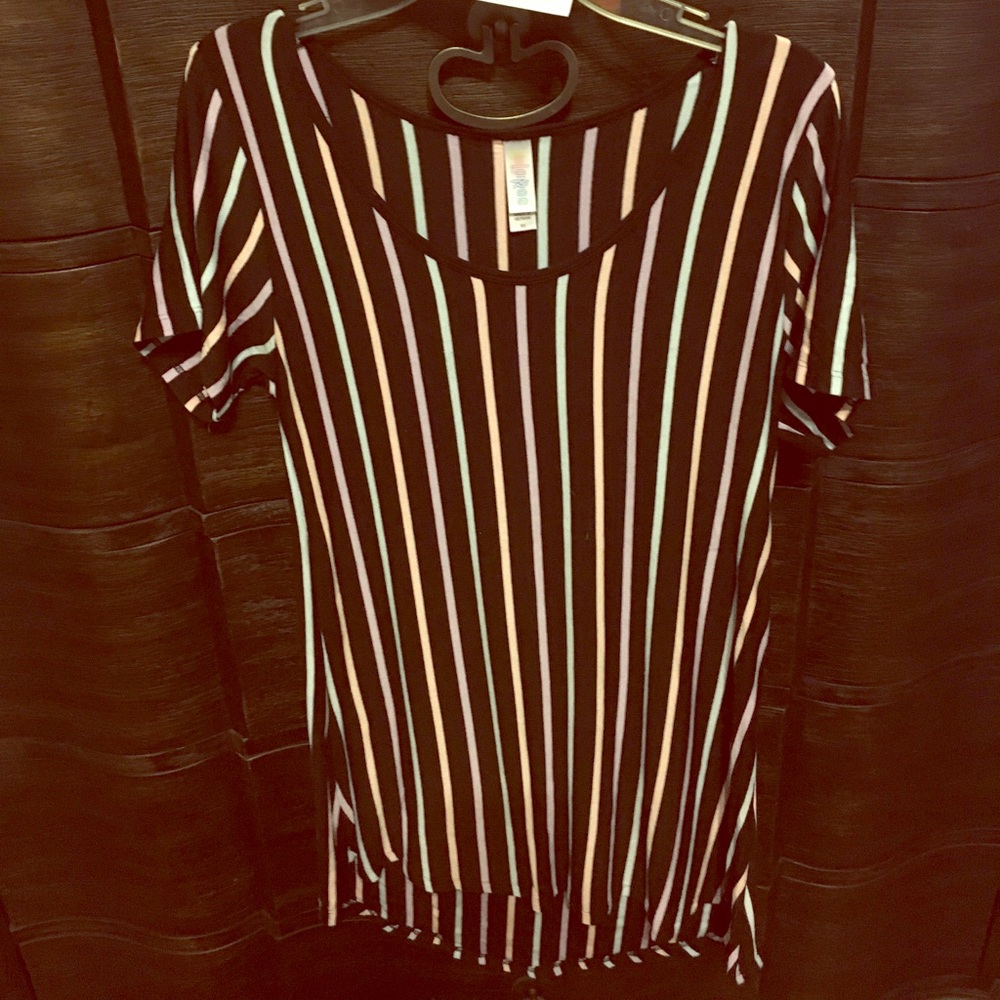 Lularoe Classic t pastel stripe